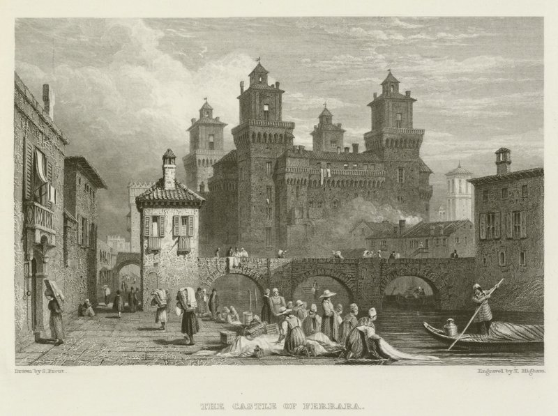 The Castle of Ferrara by Samuel (after) Prout