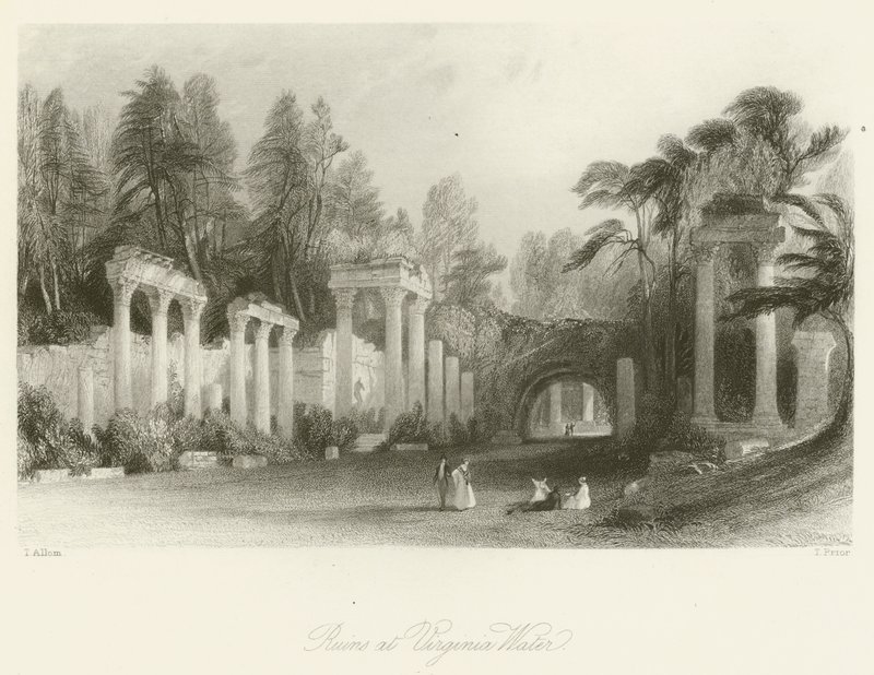 Ruins at Virginia Water by after Thomas Allom