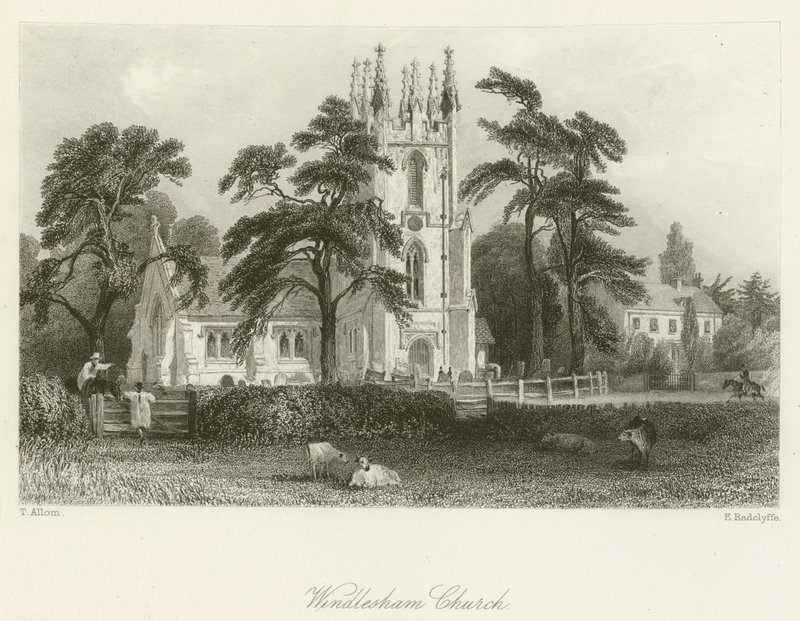 Windlesham Church by after Thomas Allom